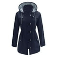 thumbnail image 1 of Womens Jacket Spring Fall Windbreaker Lightweight Hooded Softshell Jacket Outdoor Windproof Zip Up Raincoat Navy XL, 1 of 7