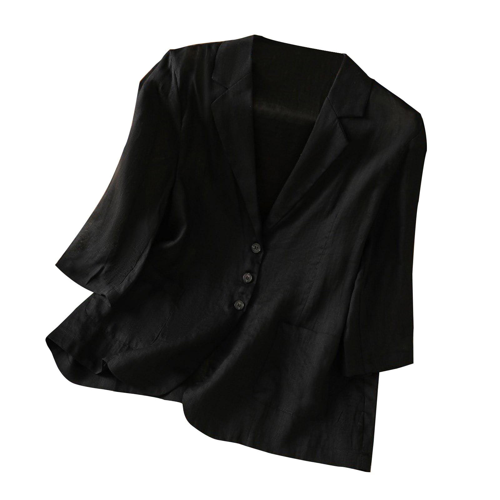 Womens Jacket Western Blazers for Womens s Travel Outfits Cotton Jacket Women s Solid Color Suit Jacket with Lapel Pockets Cardigan Top Jacket Blazer Walmart