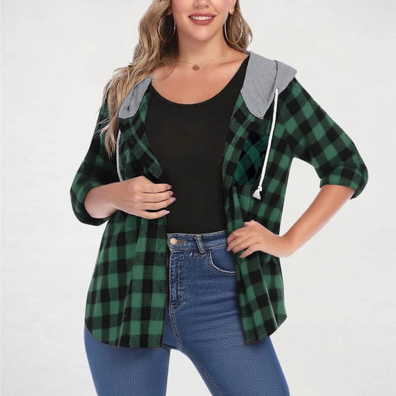 Womens Jacket Women's Fashion Casual Ladies Long Sleeve Hooded Casual Outwear Jackets Fall Jacket Womens Cardigan Sweatshirts for Women Trendy Cardigans for Women Trendy