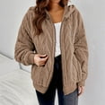 thumbnail image 1 of Womens Jacket Women's Textured Long Sleeve Zip Hooded Jacket Casual Winter Outerwear Women's Fashion Hoodies & Sweatshirts Women Hoodies Sweatshirt for Womens Fashion, 1 of 8