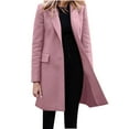 thumbnail image 1 of Womens Jackets Autumn/Winter Casual Fashion Long Sleeved Mid Long Coat Single Breasted Suit Jacket With Front Pockets Notched Lapel Womens Lightweight Jackets, 1 of 6
