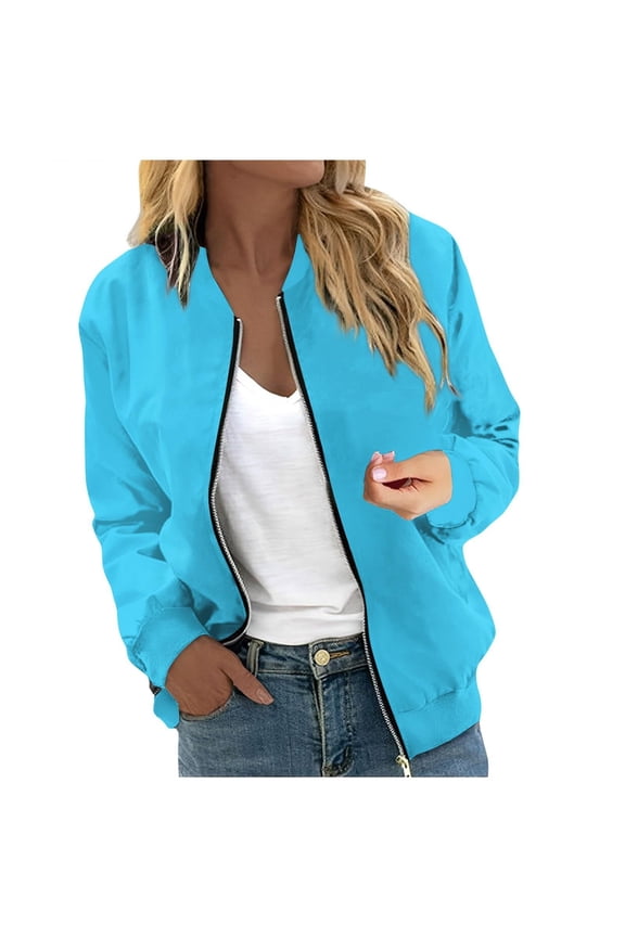 Womens Jackets Casual, Lightweightjackets,Spring Long Sleeve Coat Stand Lightweight Short Outwear Tops