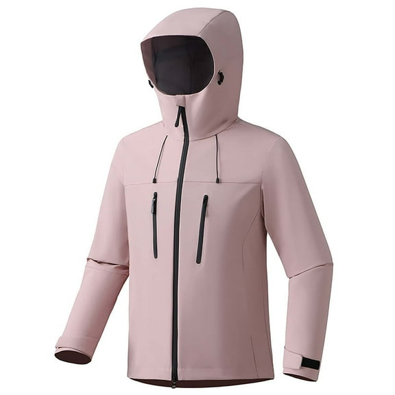 Womens Jackets Fall New Womens Plus Size Windbreaker Jacket Hiking Raincoat Outdoor Sport Windproof Climbing Outerwear with Pockets Pinky XXL