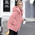thumbnail image 1 of Womens Jackets Fleece Solid Color Zipper Up Stand Collar with Pockets Hoodless Sweatshirt Fall Outfits Casual Comfy Y2K Tops Winter Clothes 2025 Pink S-3XL, 1 of 9