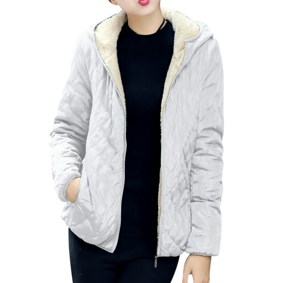 Womens Jackets Hooded Zip Up Coats Casual Solid Long Sleeve Jacket Coats with Pockets