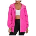 thumbnail image 1 of Womens Jackets Lightweight Jacket Women Women's Long Sleeved Zipper Hooded Jacket Windbreaker Casual Coat, 1 of 5