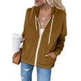 Womens Jackets Lightweight Sweatshirt Zip up Hooded Jacket Slim Fit