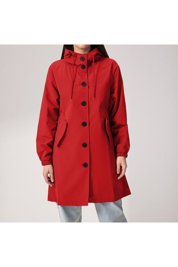 Womens Jackets Long Hooded Coat Plus Size Windbreaker Elegant Ladies Comfortable Loose Trench Coats Womens Rain Coats Ski Jackets Women Cheer Jackets for Women Rain Jacket Fitted Wind Women Hooded