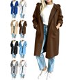 thumbnail image 1 of Womens Jackets Long Length Hooded Long Sleeve Pocket Zip-up Jacket, 1 of 6