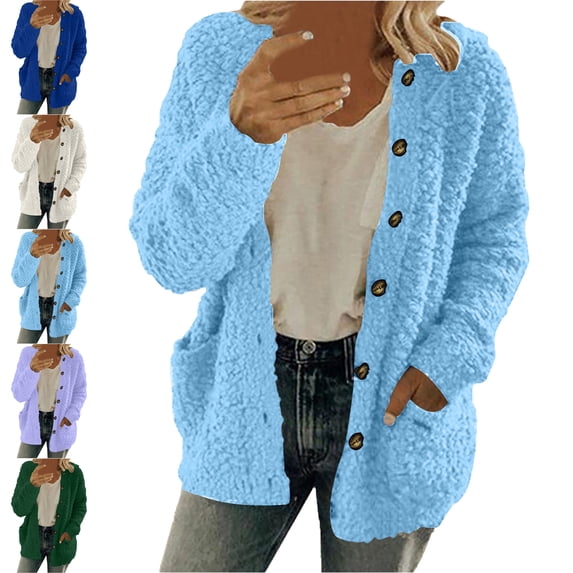 Womens Jackets Long Sleeve Jackets Solid Color Casual Zipper Hooded Warm Sweatshirt Tops Autumn Winter Jackets for women