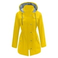 thumbnail image 1 of Womens Jackets Spring Fall Windbreaker Lightweight Hooded Softshell Jacket Outdoor Windproof Zip Up Raincoat Yellow XL, 1 of 7