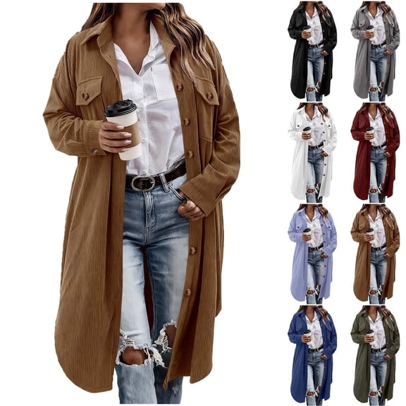 Womens Jackets Warm Winter Coats for Women Women Sweatshirt Women's Fashion Casual Printing Hooded Button Long Sleeves Cardigan Coat Tops Brown S