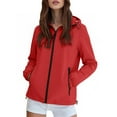 thumbnail image 1 of Womens Jackets Windproof Lightweight Zip Up Softshell Jacket Relaxed Fit Solid Spring Fall Red L, 1 of 5