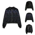 thumbnail image 1 of Womens Jackets Winter Jackets for Women Women's Sparkly Sequin Jacket - Long Sleeve Glitter Coat, ZIPper Closure Winter Outerwear for Parties & Casual, 1 of 3