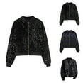 thumbnail image 1 of Womens Jackets Winter Jackets for Women Women's Sparkly Sequin Jacket - Long Sleeve Glitter Coat, ZIPper Closure Winter Outerwear for Parties & Casual, 1 of 3