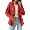 thumbnail image 1 of Womens Jackets Winter Jackets for Women Women's Pure Color Loose Denim Jacket With Sleeves, 1 of 5