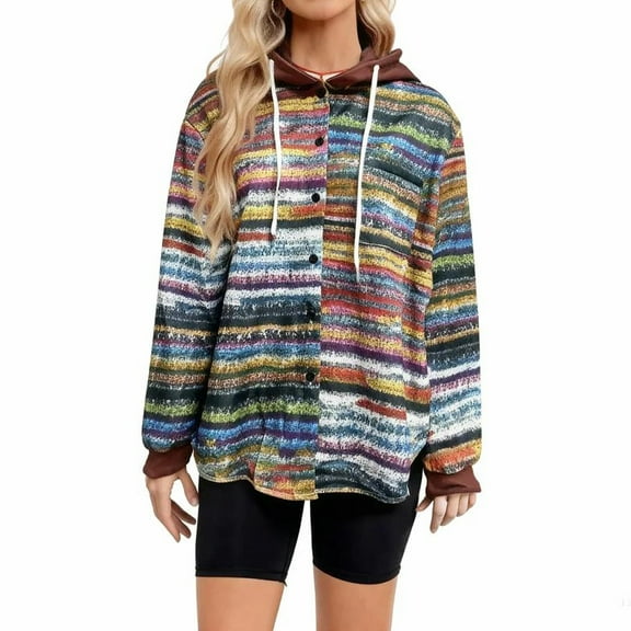 Womens Jackets Winter Plaid Sherpa Lined Fluffy Coat Puffy Classic Loose Button Down Outerwear Deep Red 3XL