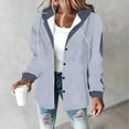 thumbnail image 1 of Womens Jackets Winter Plaid Sherpa Lined Fluffy Coat Puffy Classic Loose Button Down Outerwear Gray M, 1 of 3