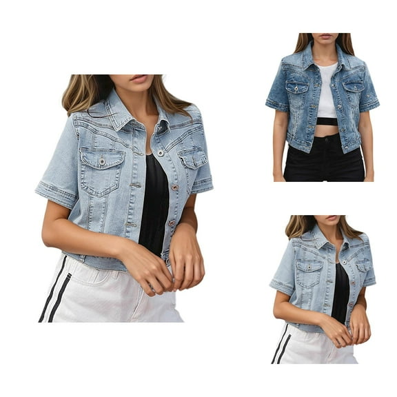 Womens Jackets Womens Fall Jackets Women's Oversized Denim Jacket - Loose Fit Casual Button Up, Vintage Washed, Autumn Winter Outerwear