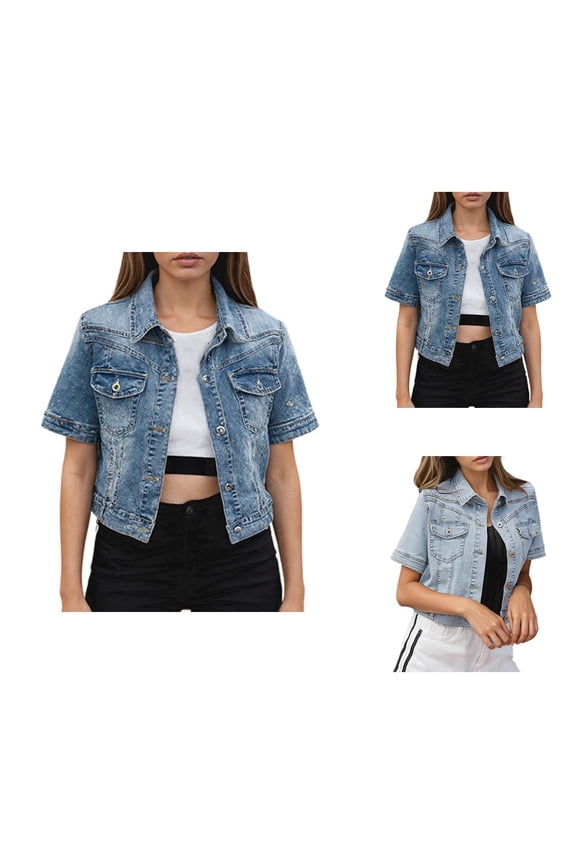 Womens Jackets Womens Fall Jackets Women's Oversized Denim Jacket - Loose Fit Casual Button Up, Vintage Washed, Autumn Winter Outerwear