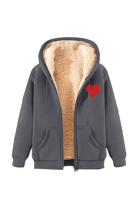 Fall Winter Fleece Thermal Hoodies Full-Zip Open-Front Cardigan Athletic Stretch Varsity Jackets Fall Fashion Outfits 2025 Y2K Fleece Teen Girls Clothes