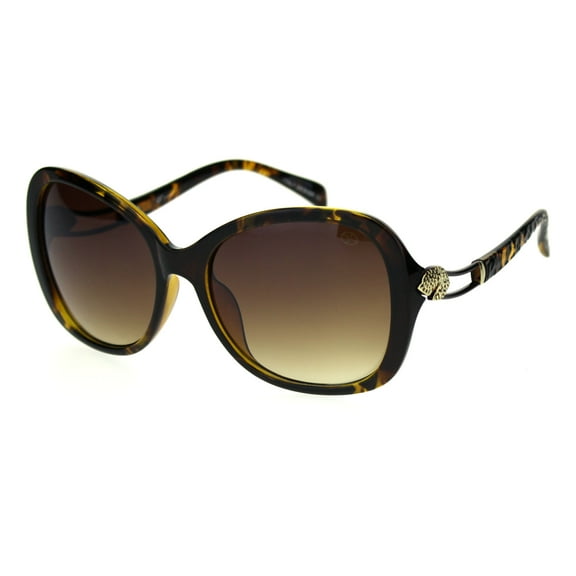 Womens Jaguar Jewel Hinge Diva Plastic Butterfly Sunglasses Tortoise Brown