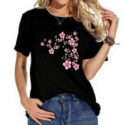 Womens Japanese Cherry Blossom Sakura Flower T-Shirt