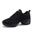 thumbnail image 1 of Womens Jazz Shoes Lace-up Sneakers Breathable Mesh Modern Dance Shoes Breathable Air Cushion Split-Sole Outdoor Dancing Shoes Platform Sneakers for Jazz Zumba Ballet Folk black 36, 1 of 6