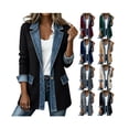 thumbnail image 1 of Womens Jean Jacket Patchwork Collared Single Button Down Denim Cardigan Long Sleeve Casual Front Jean Jackets Casual Daily Outerwear, 1 of 9