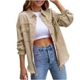 thumbnail image 1 of Womens Jean Jacket Women's Ripped Distressed Frayed Denim Jacket Oversized Long Sleeve Button Front Boyfriend Jean Jacket Coat Western Shacket Fall Jackets for Women 2023, 1 of 4