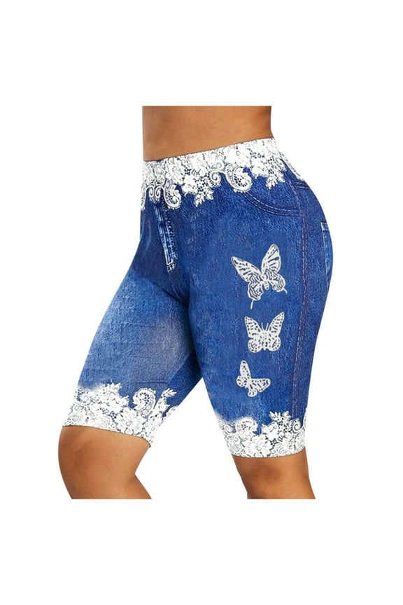 Womens Jean Shorts Clearance High Waisted Mid Rise Ladies Denim Shorts Raw Hem Ripped Bermuda Blue Jean Shorts for Women Clearance Fashion