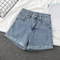 thumbnail image 1 of Womens Jean Shorts Clearance Plus Size Ripped Ladies Denim Shorts Summer Bermuda Casual Denim Shorts for Women Warehouse Deals Today, 1 of 5