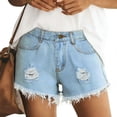 thumbnail image 1 of Womens Jean Shorts High Waisted Summer Stretchy Casual Elastic Waist Denim Shorts with Pockets, 1 of 8
