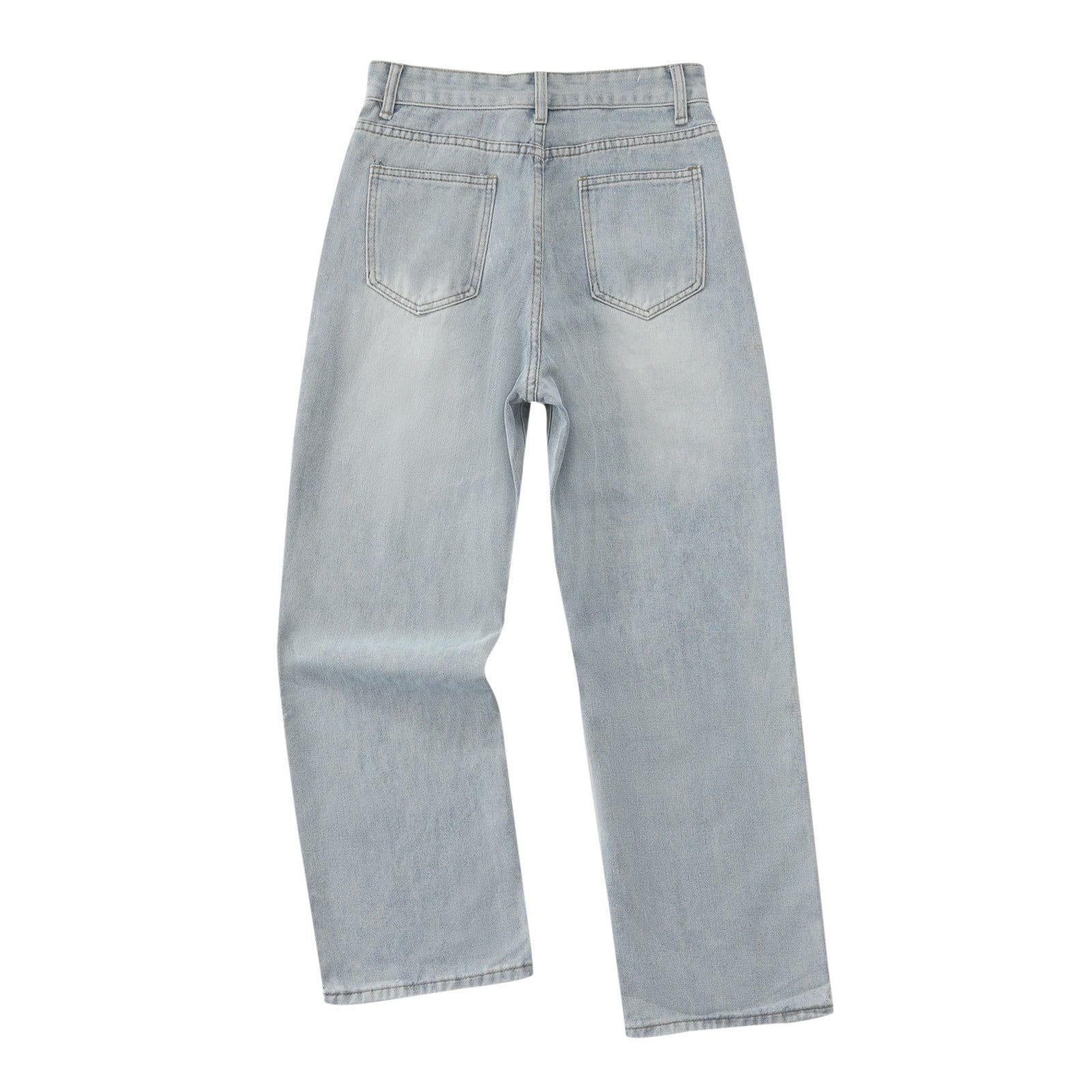 Womens Jeans 2024 Fashionable Design Sense Light Colored Straight And