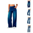 thumbnail image 1 of Womens Jeans 2026 Fashion Straight Leg Wide Leg Loose Fit Stretchy High Waisted Denim Pants with Pockets, 1 of 5