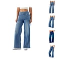 thumbnail image 1 of Womens Jeans 2026 Trendy Loose Fit Stretchy Straight Leg Wide Leg High Waisted Denim Pants with Pockets, 1 of 8