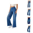 thumbnail image 1 of Womens Jeans 2026 Trendy Loose Fit Stretchy Straight Leg Wide Leg High Waisted Denim Pants with Pockets, 1 of 4