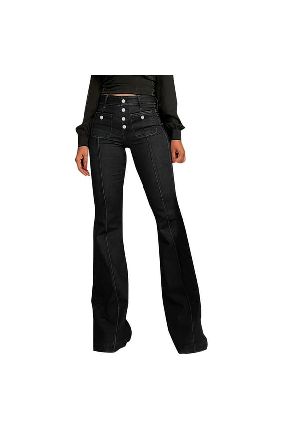 Womens Jeans Clearance Color Block Denim for Women Modern Fit Capri Jean Leggings for Women Hippie Womens Jean Shorts Capris for Women Jeans Black, L