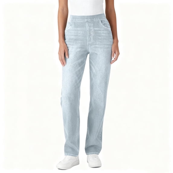 Womens Jeans Leggings for Women Tummy Control High Waisted Jeans Womens Stretchy Straight Leg Denim Pants with Pockets and Zipper Fly