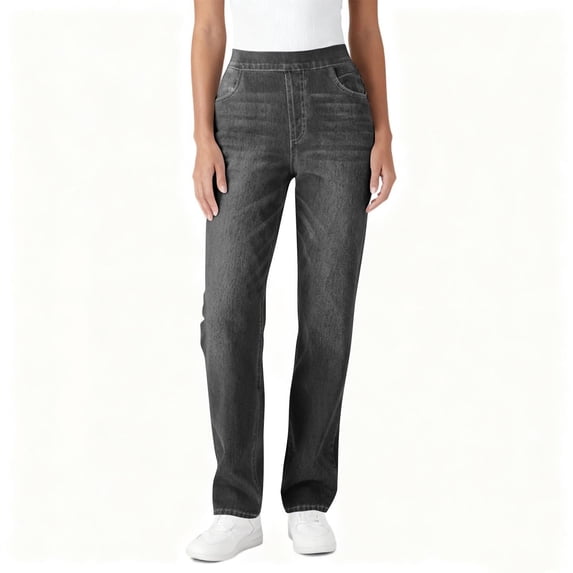 Womens Jeans Leggings for Women Tummy Control High Waisted Jeans Womens Stretchy Straight Leg Denim Pants with Pockets and Zipper Fly
