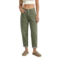 thumbnail image 1 of Womens Jeans Stretch Mid Rise Straight Leg Jeans with Button Slant Pockets All Seasons Solid Green L, 1 of 5