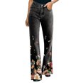 thumbnail image 1 of Womens Jeans Summer Fashionable Valentine's Day Casual Comfortable Floral Print Slit Denim Like Womens Pants, 1 of 7