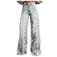 thumbnail image 1 of Womens Jeans Vintage Wide Leg Fashion High Waisted Denim 90S Floral Printed Pull On Baggy Womens Pants, 1 of 7