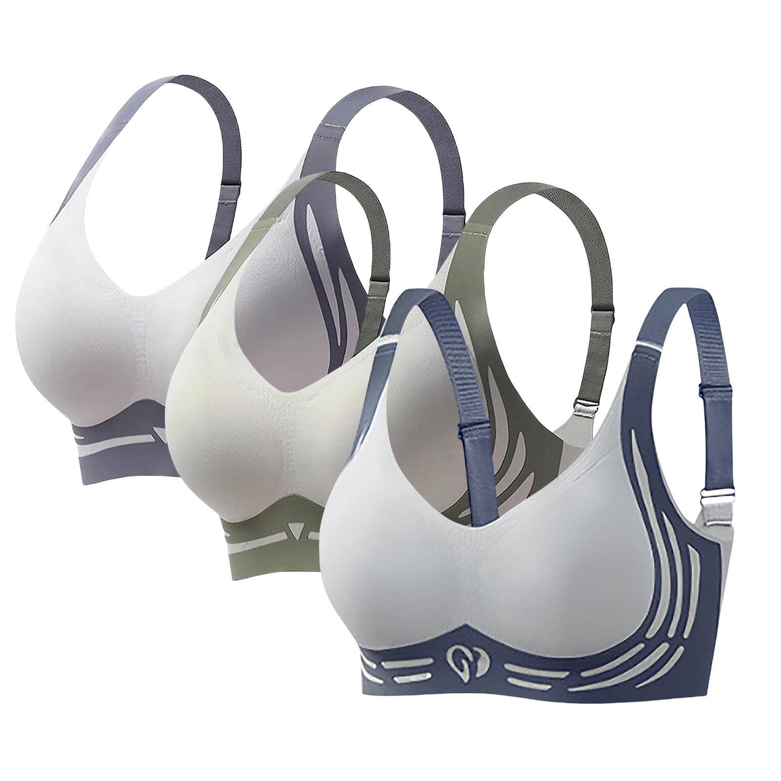 No Coverage Womens Jelly Bra Wireless Seamless Support Full Coverage No Underwire ...