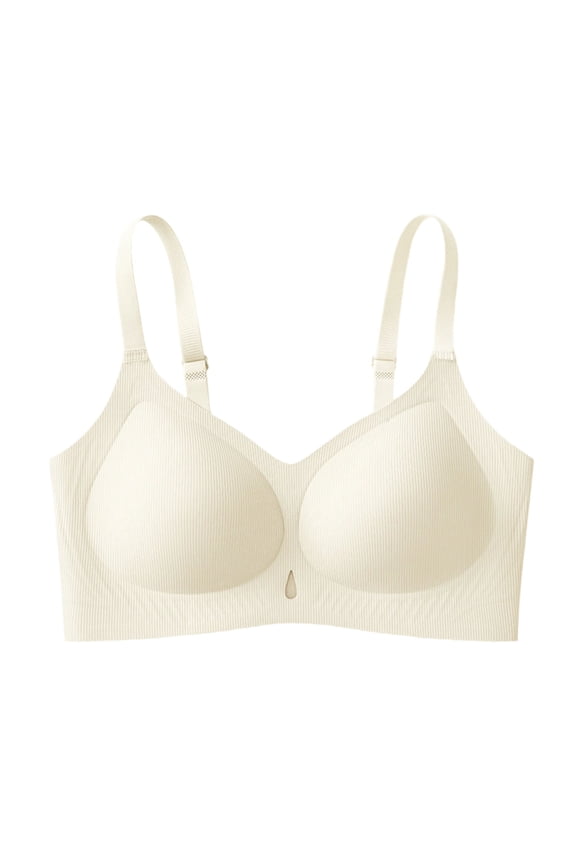 Womens Jelly Bras Full Coverage Supportive Tshirt Bra Jelly Strips Lift Light Plunge Smooth Concealing Side Wireless Loungewear White XXL