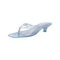 thumbnail image 1 of Womens Jelly Clear Low Heeled Thong Sandals Comfort Slip On Square Toe Transparent Kitten Heel Flip Flops Summer Beach Vacation Travel Casual Daily Slides,38, 1 of 9