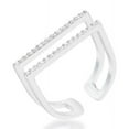 thumbnail image 1 of Womens Jenn 0.2 CT Cubic Zirconia Rhodium Pave Parallel Ring - Size 10, 1 of 1
