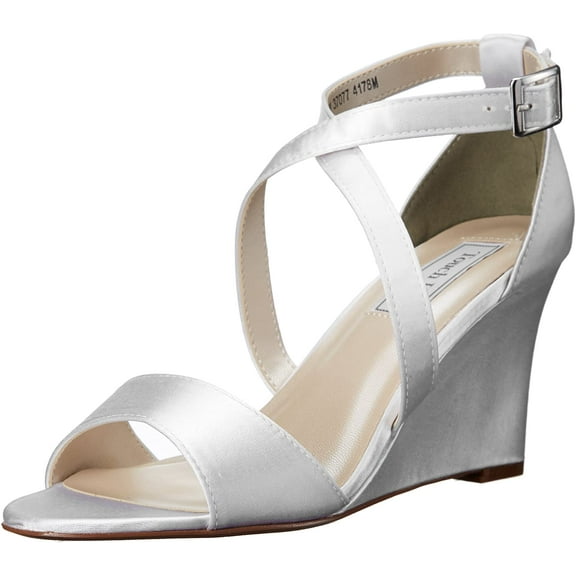 Womens Jenna Satin Dress Wedge Sandals