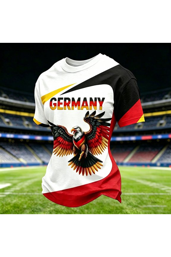 Womens Jerseys Football Shirt Germany Crewneck Short Sleeve Independence Day Graphic Hoodie Tee Casual Hooded Top Patriotic Print Dressy Blouses XS