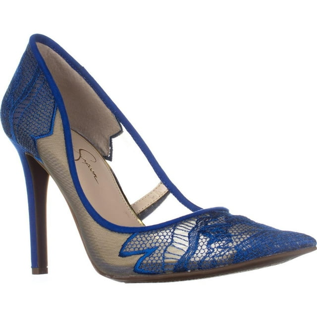 Womens Jessica Simpson Camba Mesh Pointed Toe Pumps, Sheer New Cobalt ...